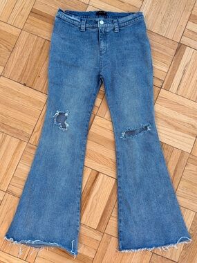Delia*s Flared Women's Jeans - Distressed Blue